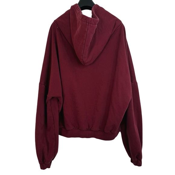 POPFLEX Women's Crimson Red Designer Premium Baggy Hoodie Massive Hood L/XL - Picture 6 of 9